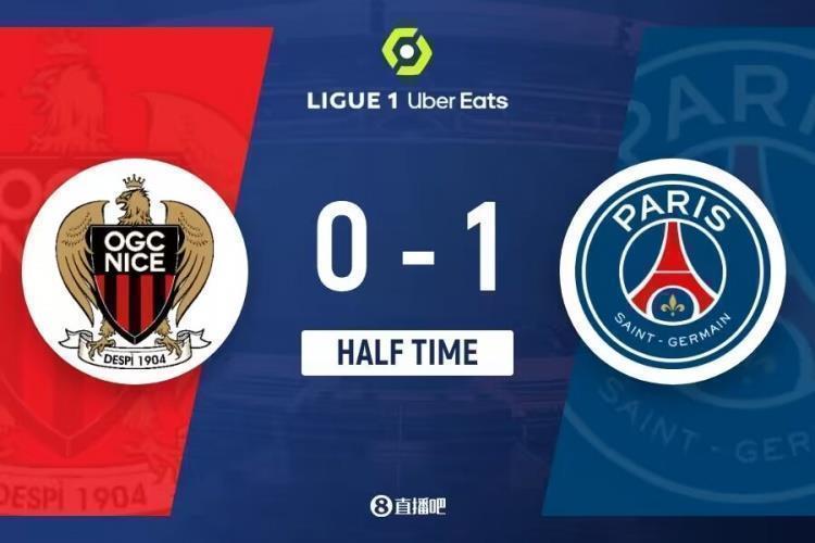 半场-梅西破门多纳鲁马神扑桑谢斯伤退 巴黎1-0领先尼斯