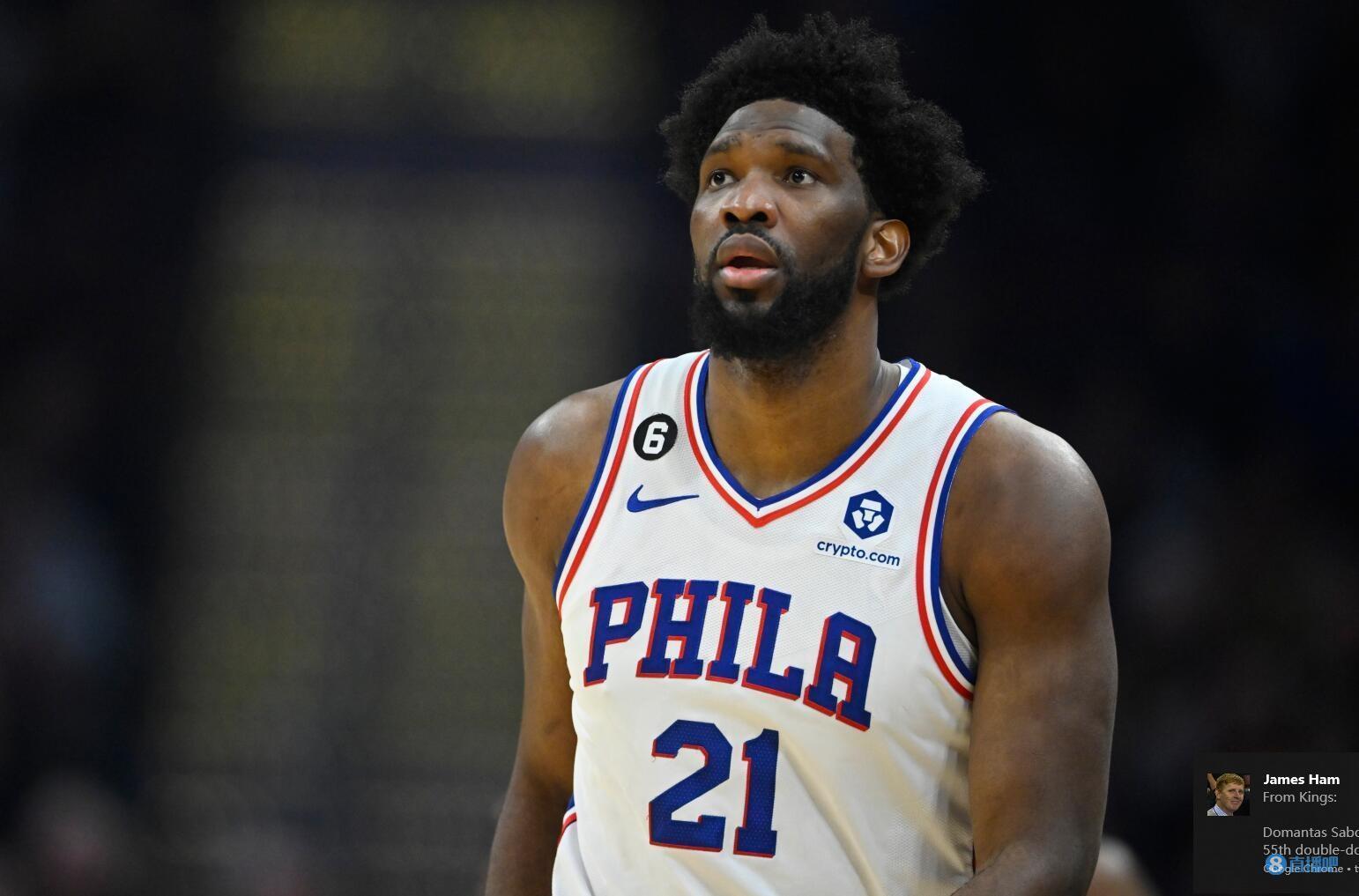 Shams：乐观估计恩比德可以出战次轮的G1 他的伤病并不严重