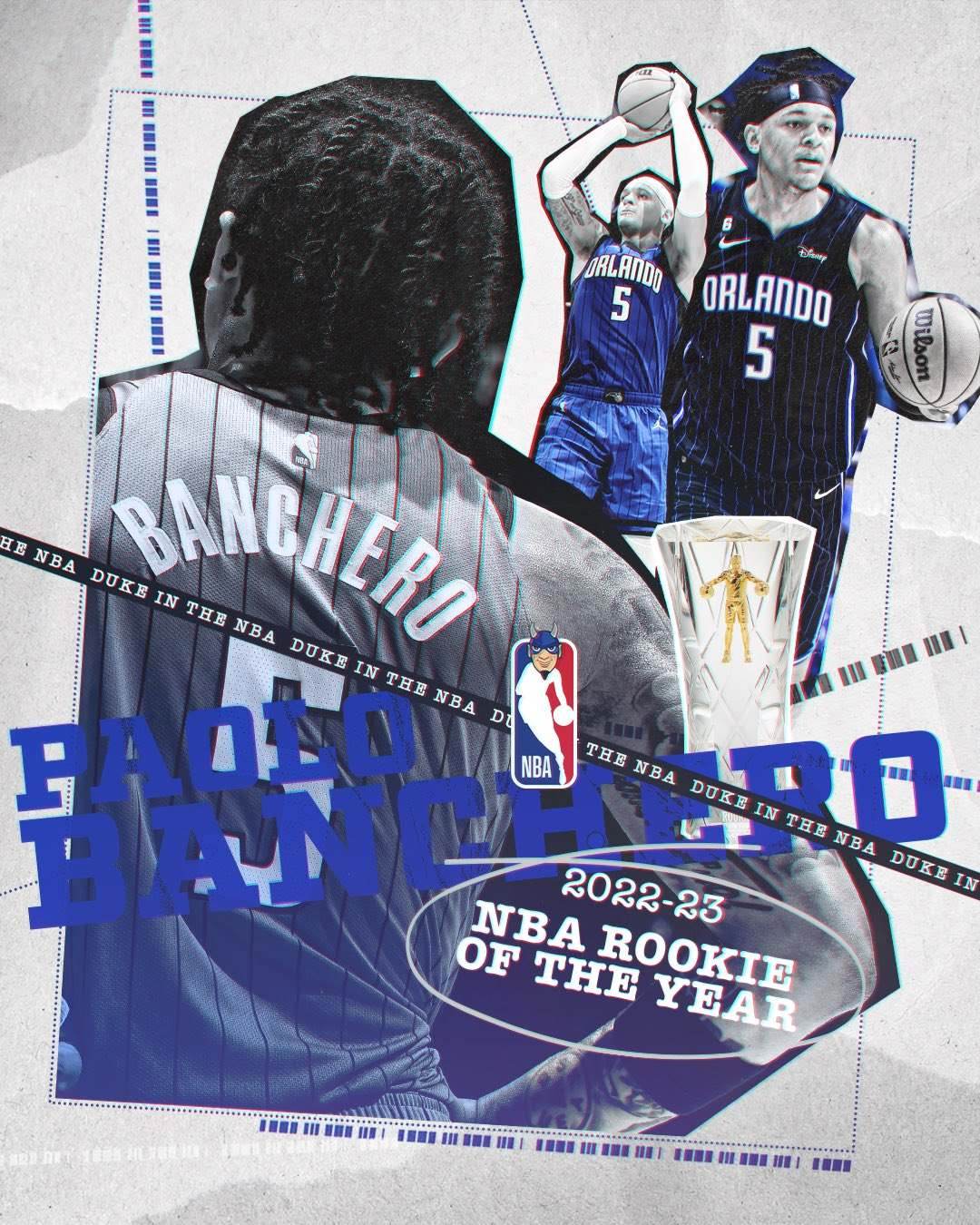 班凯罗成90年后杜克出品的第4位最佳新秀 此前是欧文&希尔&布兰德