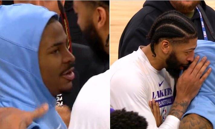 猜猜说了点啥？浓眉赛后拥抱莫兰特 并送上耳语祝福
