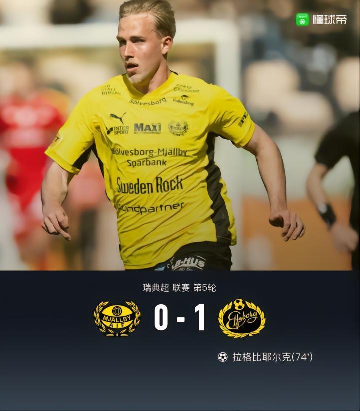 米亚尔比0-1埃尔夫斯堡遭遇两连败，艾菲尔丁未进入大名单