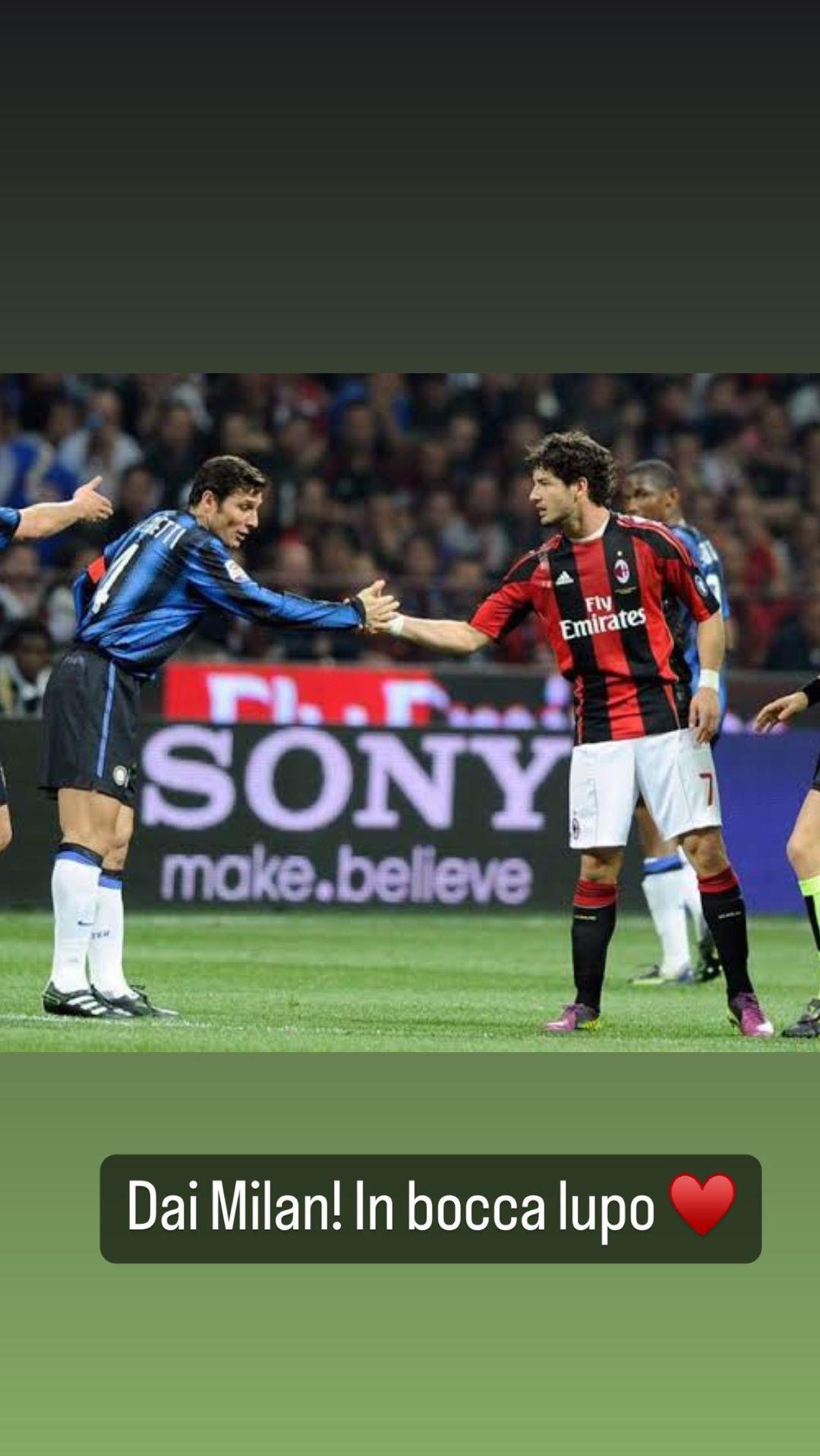 Dai Milan！帕托晒昔日与萨内蒂握手照，为米兰加油