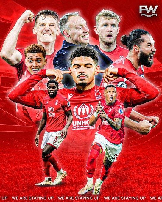 诺丁汉森林确定提前保级成功，埃弗顿、利兹联、莱斯特城降级3选2