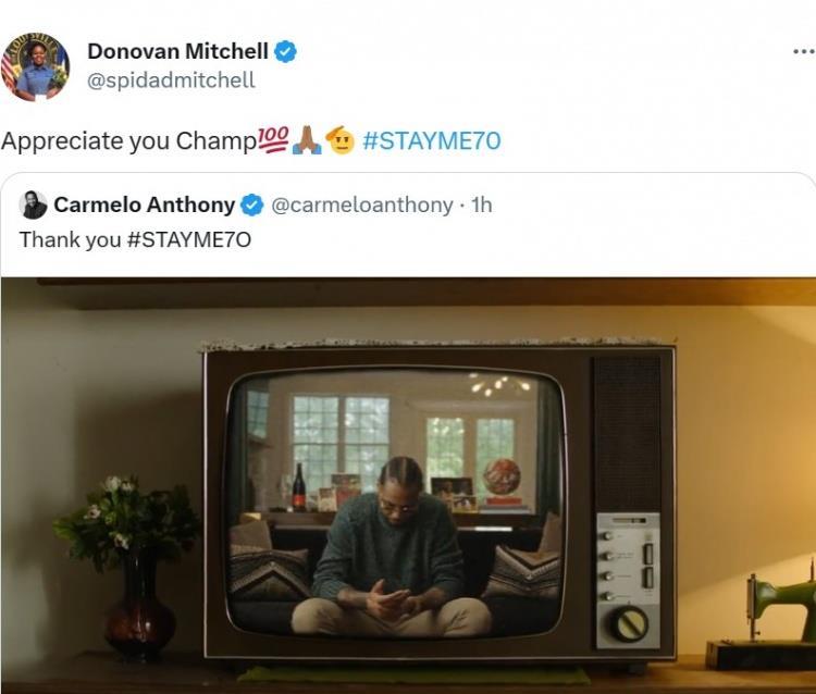 米切尔致敬安东尼：谢谢你 冠军