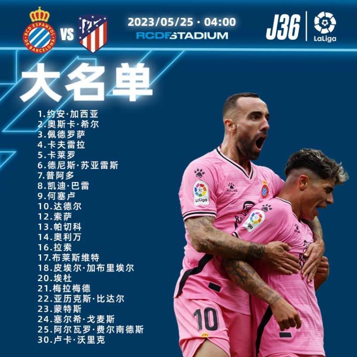 大名单公布！