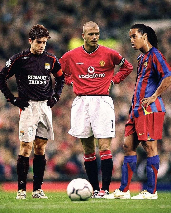 三位小字辈的任意球高手，小儒尼尼奥，小贝和小罗，