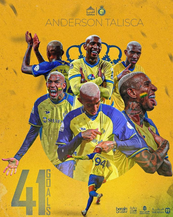 塔利斯卡成为利雅得胜利队史进球最多的巴西球员