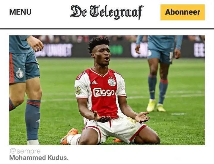 telegraaf：米兰有兴趣签下阿贾克斯右边锋