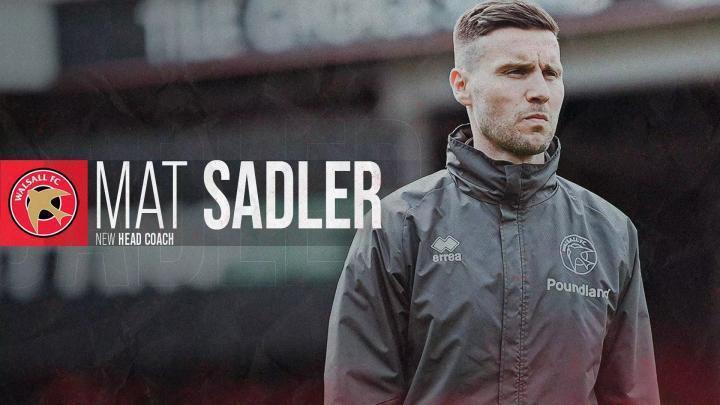 沃尔索尔官方：旧将马特·萨德勒转正成为球队主教练