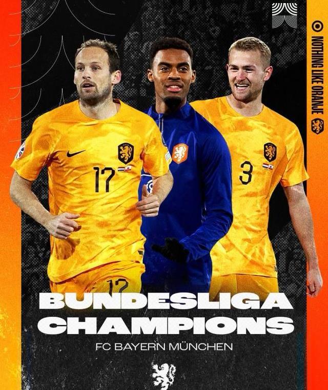 荷兰国家队官方社交媒体OnsOranje祝贺布林