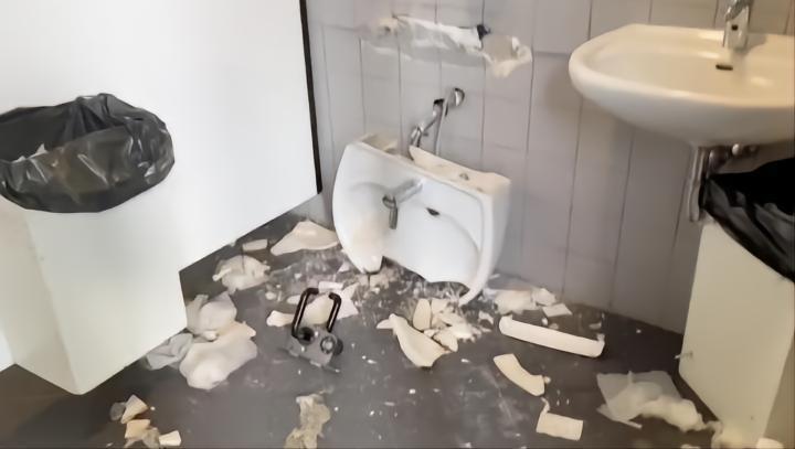 混乱，柏林赫塔降级后，愤怒的球迷拆了狼堡主场的卫生间