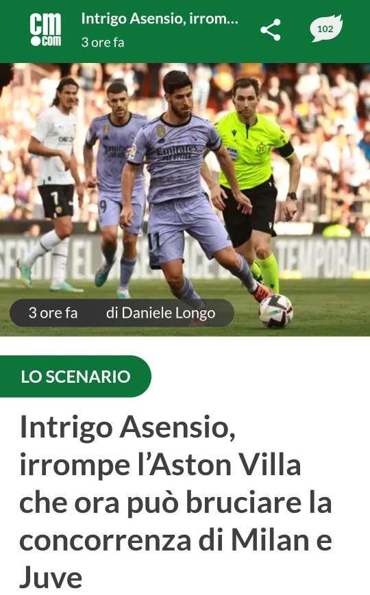 隆戈：阿斯顿维拉的加入将会使得米兰和尤文退出阿森