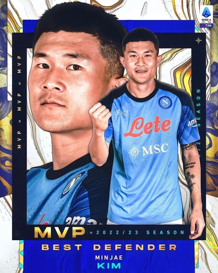 实至名归！官方：韩国国脚金玟哉当选意甲赛季最佳后卫