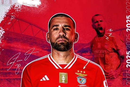 官方：本菲卡与35岁老将奥塔门迪续约至2025年