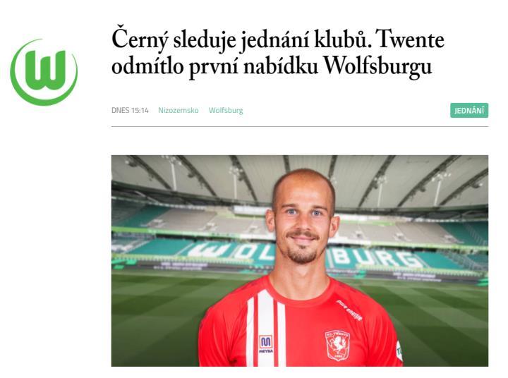 捷克媒体infotbal.cz报道，特温特拒绝了