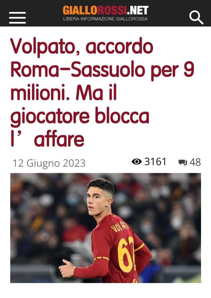 罗马体育报跟队阿里普兰迪消息，离过FFP死线不足