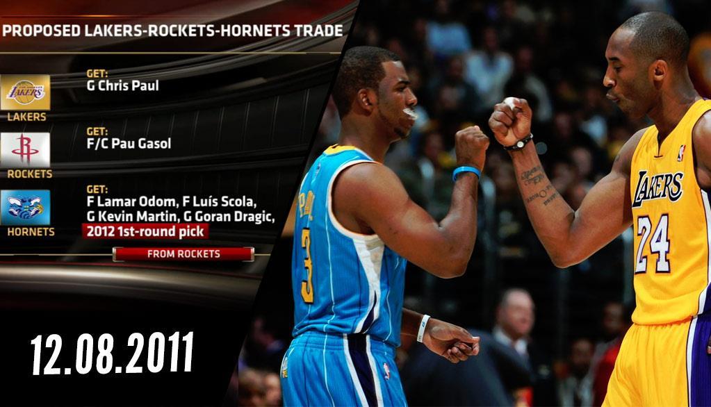 2011年联盟以篮球原因取消了保罗加盟湖人联手科比的交易