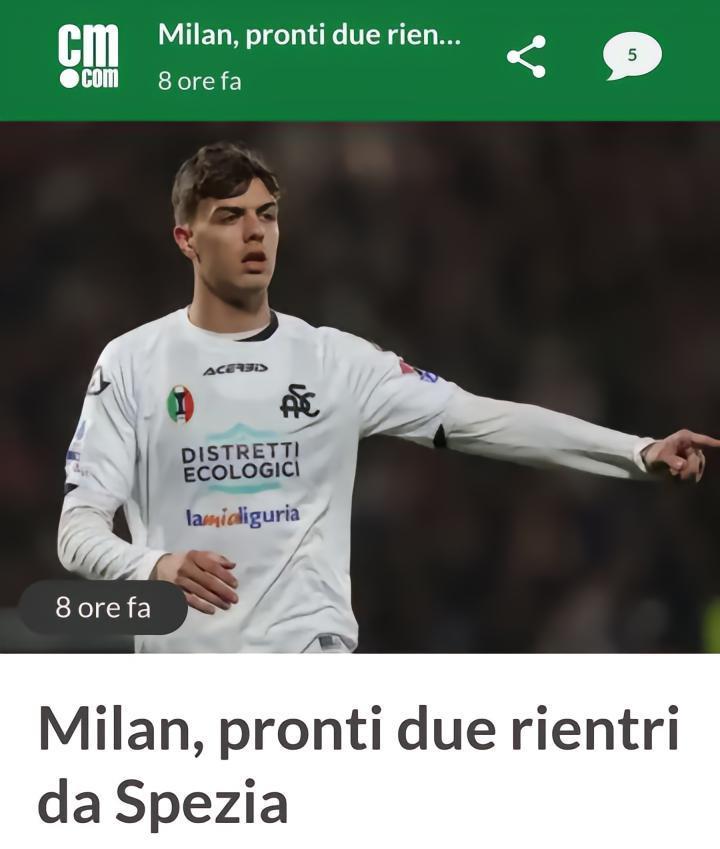 CM：丹尼尔-马尔蒂尼和卡尔达拉将返回米兰根据c