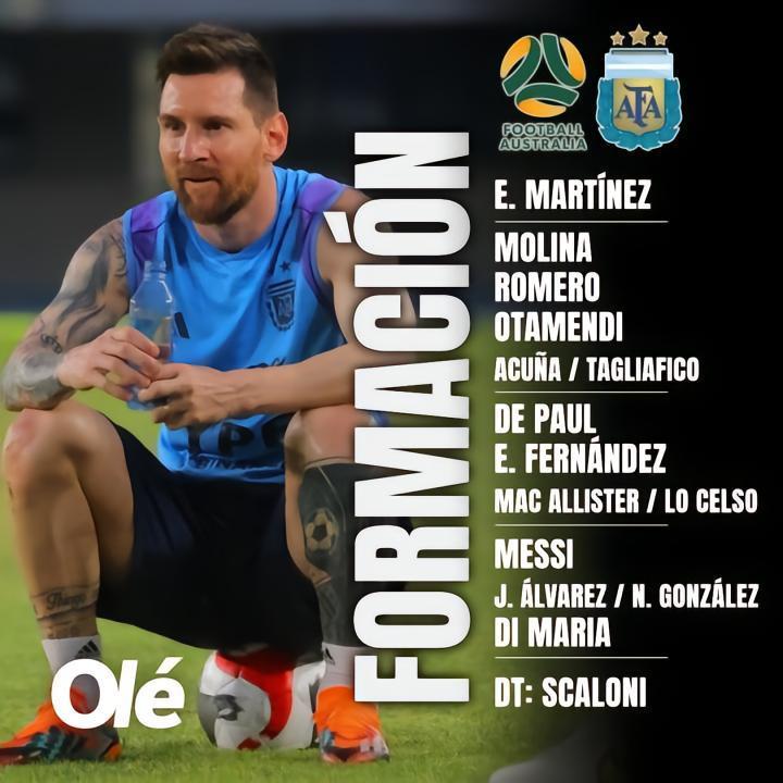 尽遣主力，奥莱报预测阿根廷队首发：梅西、迪马利亚出战