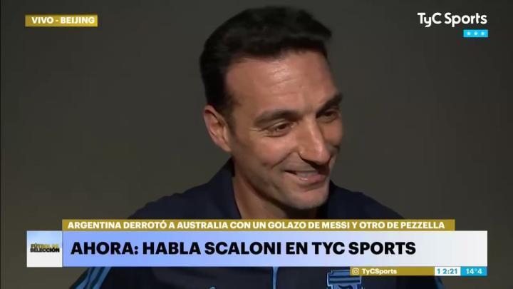 斯卡洛尼赛后在TyC：梅西、奥塔门迪和迪马利亚将