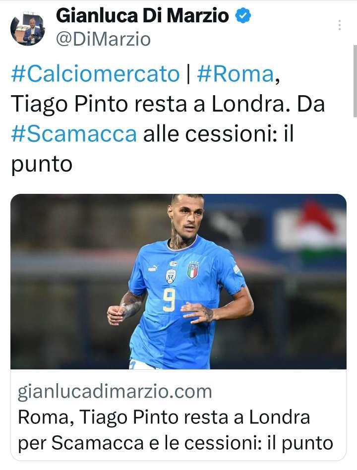 迪马济奥更新了一下平托在伦敦的工作，顺便还说了一