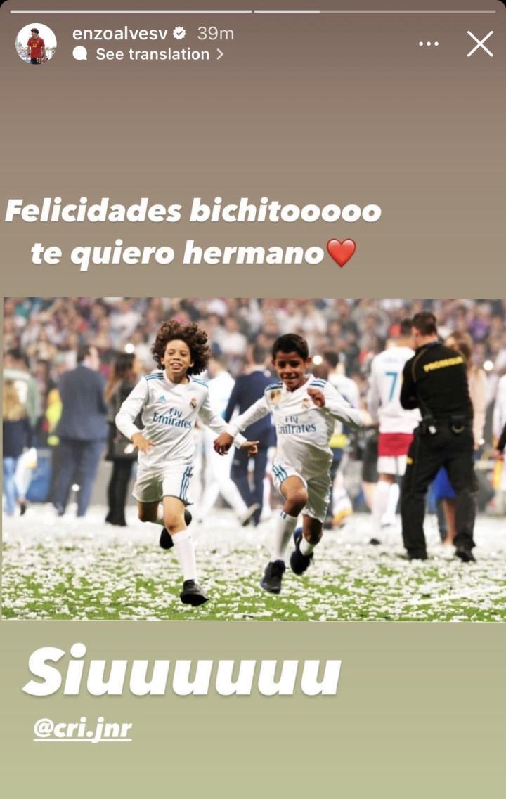 父辈的延续，马塞洛儿子祝迷你罗13岁生日快乐：Siuuuuuu