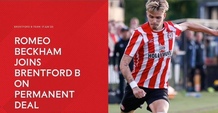 官方：贝克汉姆儿子罗密欧正式转会至布伦特福德B队