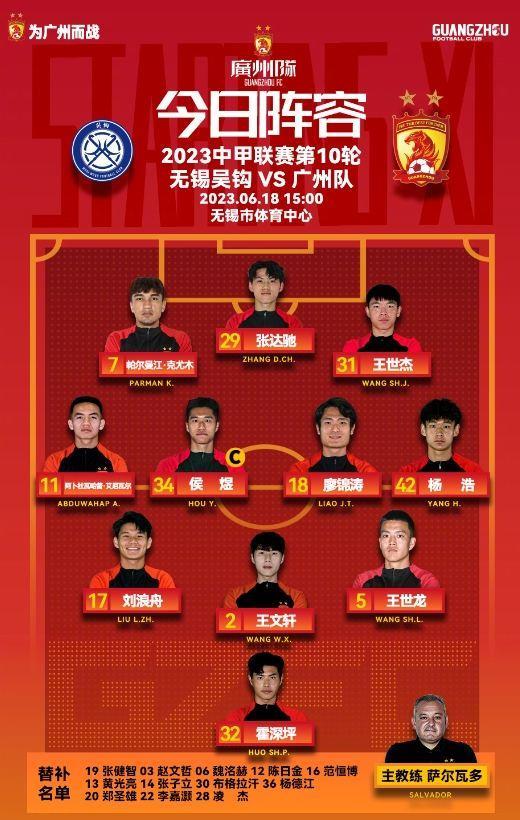 无锡吴钩vs广州首发：双方均为全华班，中甲保级大战！