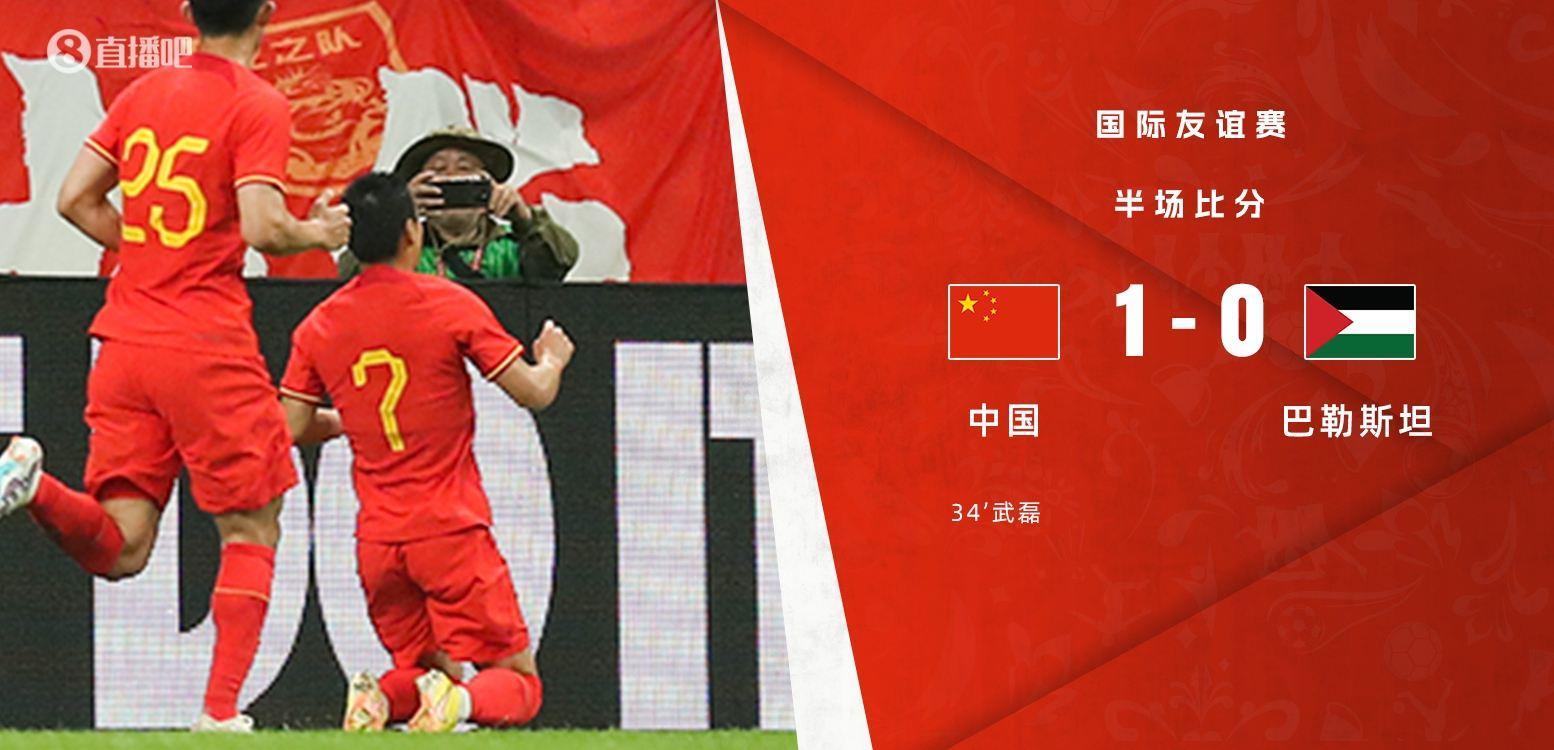 半场-武磊连场破门国足控球率&射门均占优 国足暂1-0巴勒斯坦
