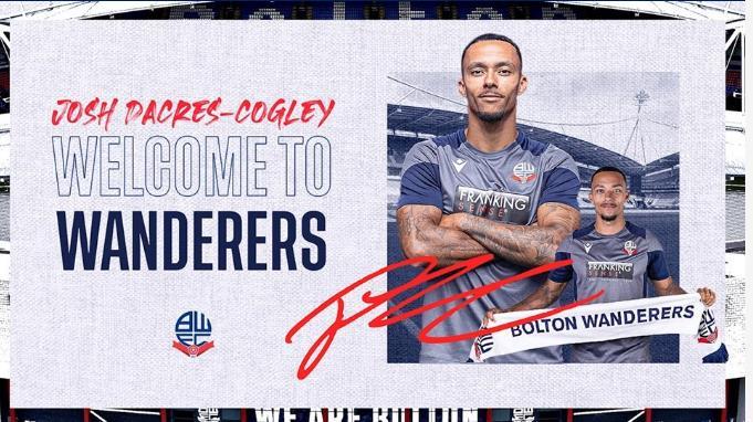 官方 : 博尔顿免签特兰米尔后卫科格利