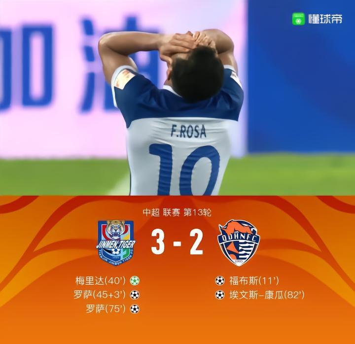 津门虎3-2逆转海牛，罗萨双响，梅里达传射，福布斯首球