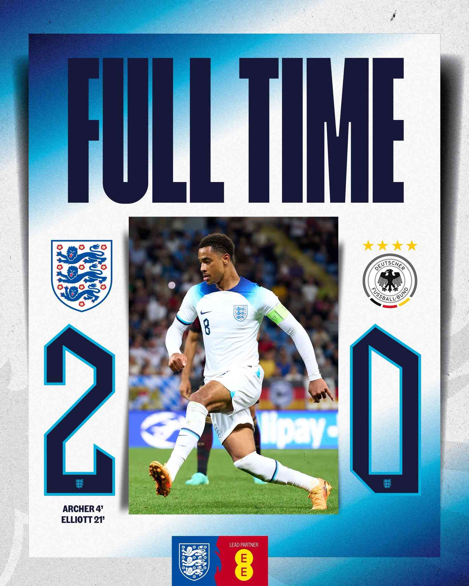 足球比分_欧青赛-英格兰2-0送德国小组赛2负1平垫底出局 埃利奥特一条龙