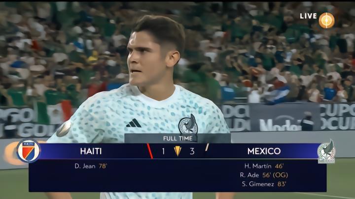 墨西哥3-1海地提前出线，希门尼斯、亨利-马丁建功