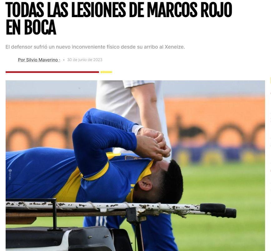 这也太玻璃了！罗霍遭遇加盟博卡两年半来的第八次伤病