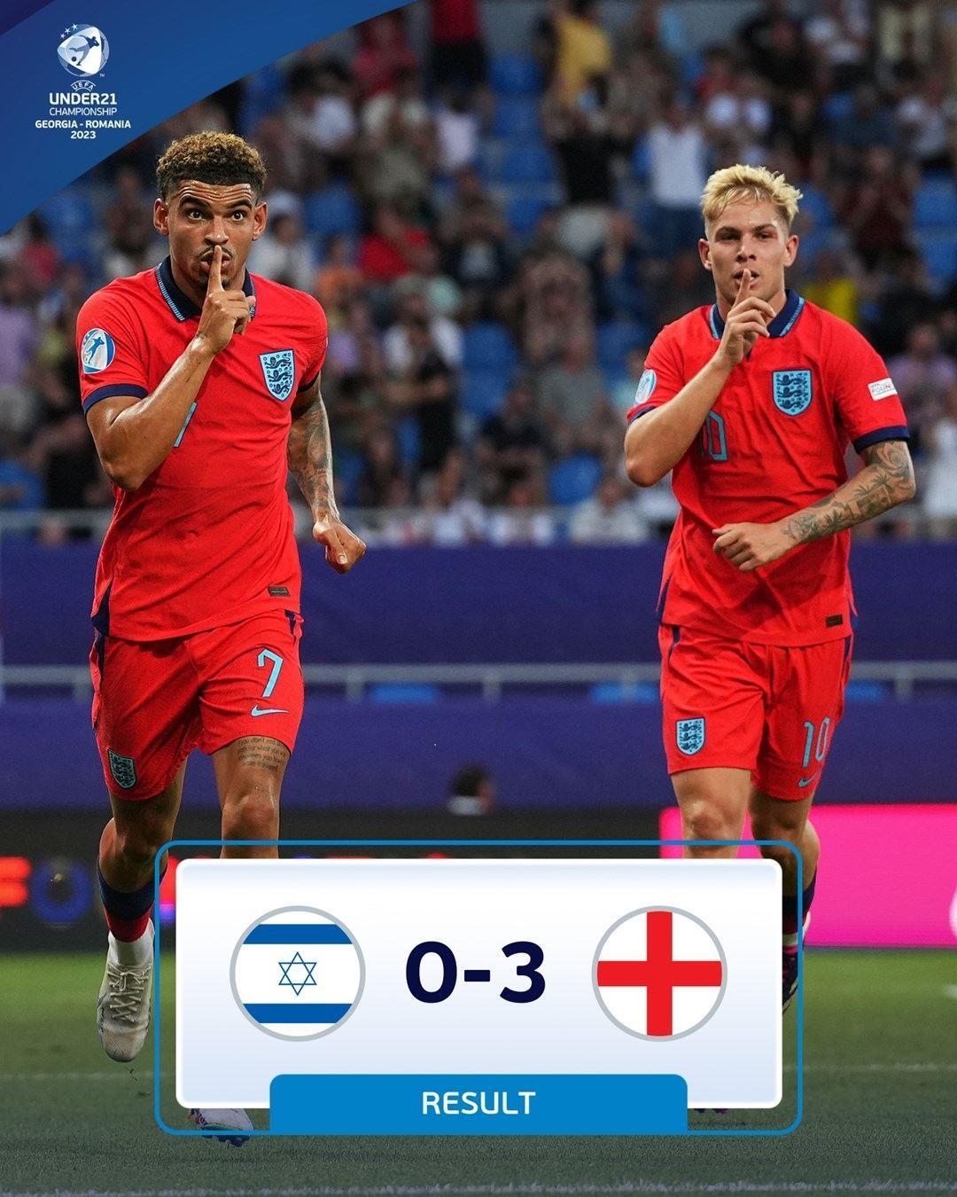 欧青赛-英格兰3-0轻取以色列进决赛，吉布斯-怀特、帕尔默建功