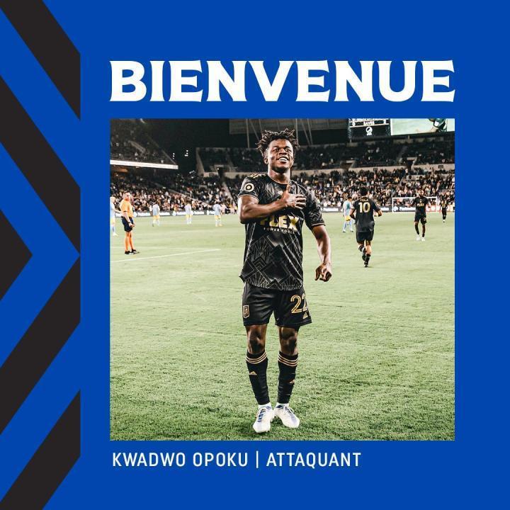 官方：CF蒙特利尔从洛杉矶FC签下加纳前锋奥波库