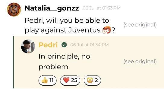佩德里确认能参加巴萨与尤文首场季前赛：原则上没问题