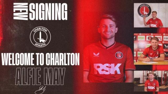 官方 : 查尔顿签下切尔滕汉姆前锋阿尔菲-梅