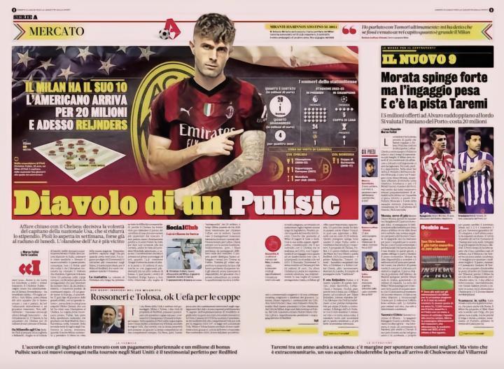 GdS：莫拉塔不符合税收优惠，米兰重燃对塔雷米的