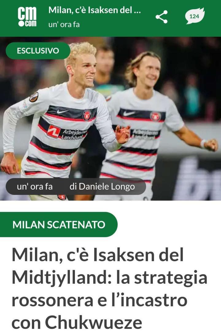 隆戈：丘库埃泽的替代方案可能是伊萨克森，米兰已经