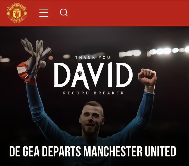 德赫亚告别曼联，滕哈赫称他的成就非常特殊