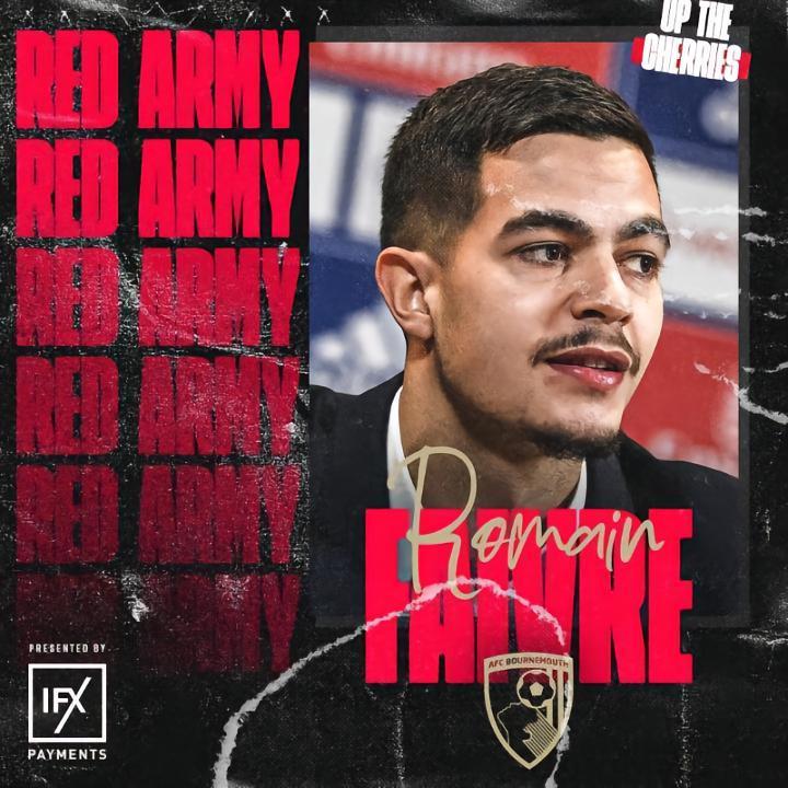 官方：费弗尔正式加盟伯恩茅斯，2023/24赛季租借至洛里昂