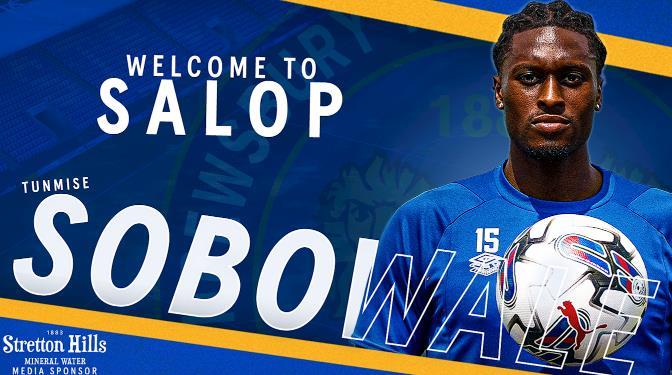 官方 : 什鲁斯伯里签下沃特福德FC后卫索博瓦勒