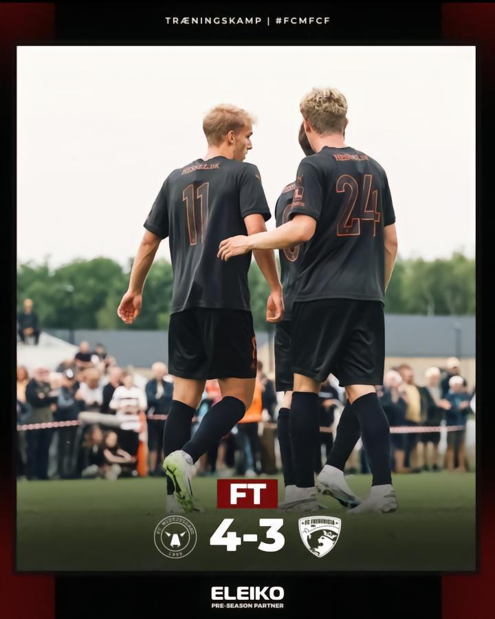 伊萨克森双响，中日德兰在友谊赛中4:3战胜腓特烈西亚