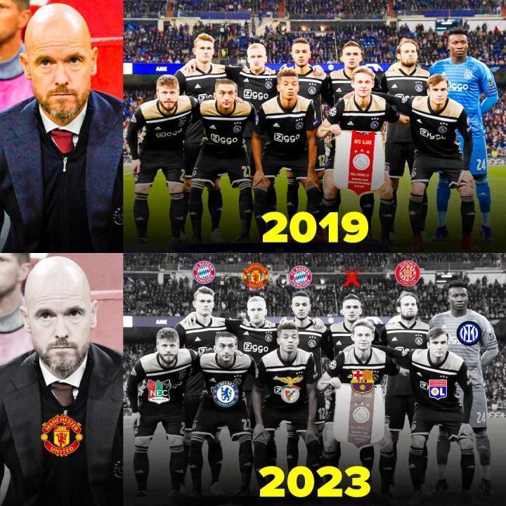 2019年，滕哈赫率领阿贾克斯在欧冠赛场上力克皇