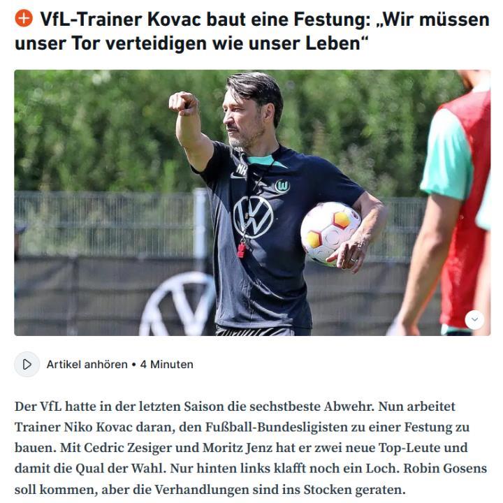 沃尔夫斯堡当地媒体AZ/WAZ跟队记者Thoma