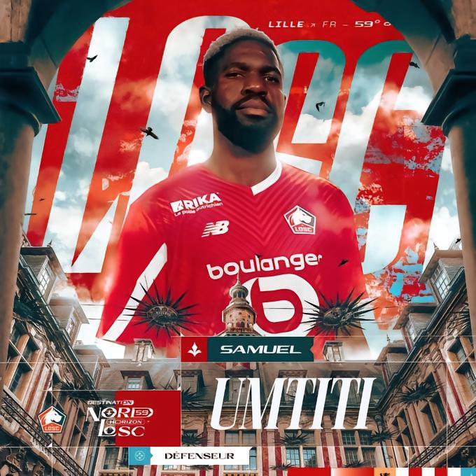 官方：前巴萨中卫乌姆蒂蒂加盟里尔，签约至2025年