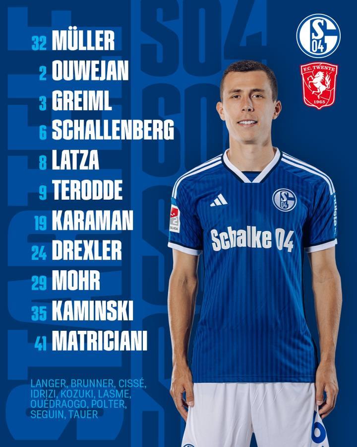 沙尔克对阵特温特首发名单出炉：32-马里乌斯穆勒