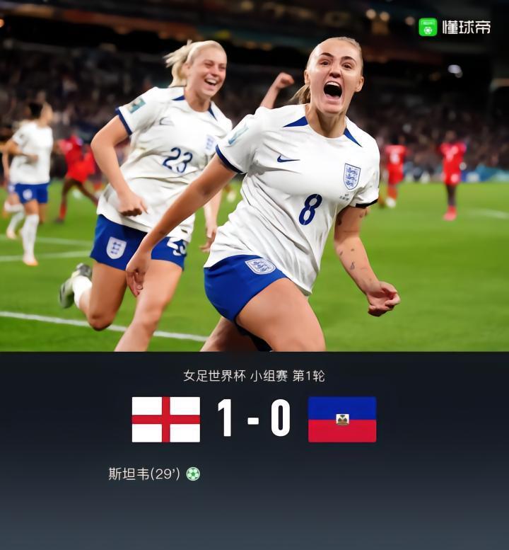 蒙牛战报｜英格兰女足1-0海地女足，斯坦韦点射，厄普斯救险