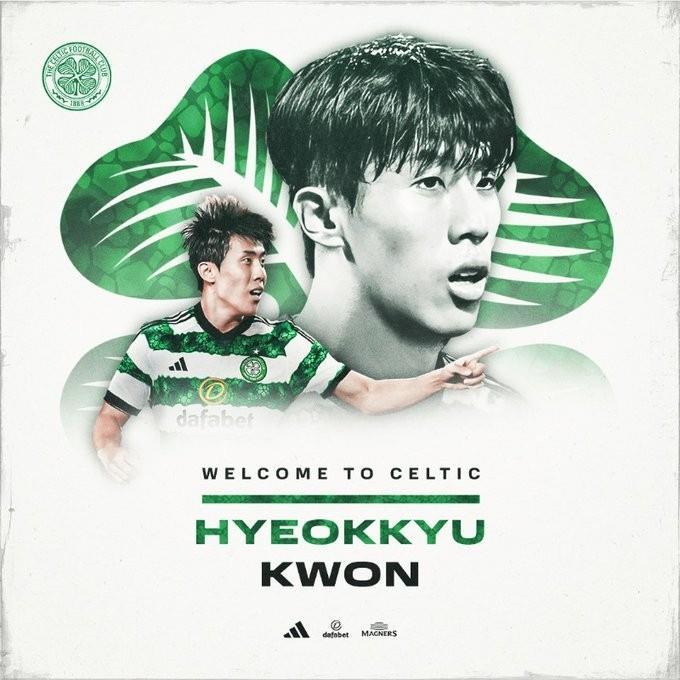 又一个，官方：凯尔特人签下韩国中场权赫圭，签约5年